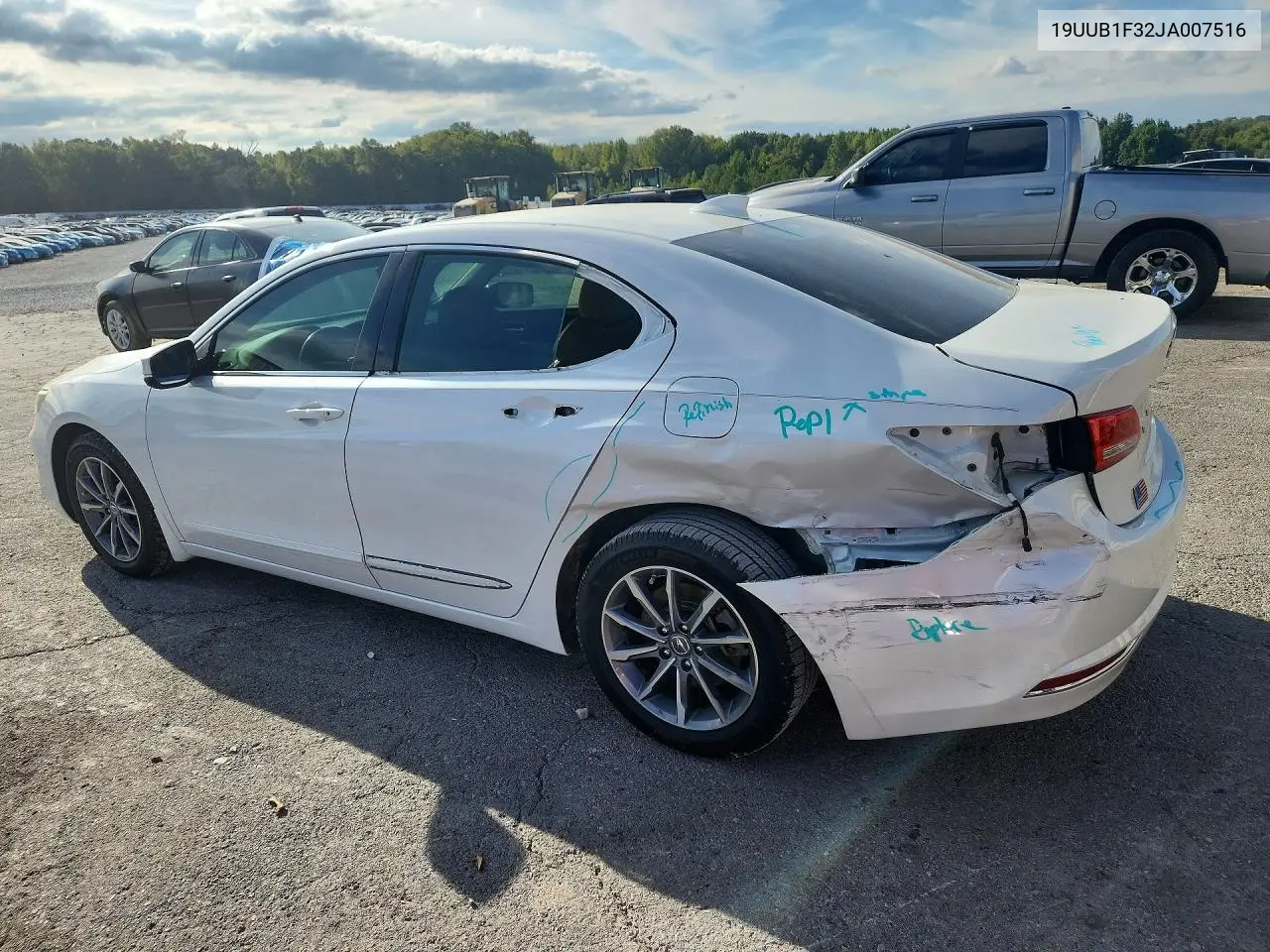 2018 ACURA TLX VIN 19UUB1F32JA007516 — фото 2