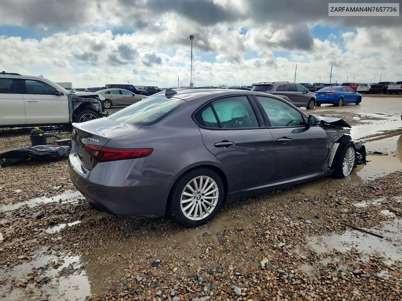 2022 ALFA ROMEO GIULIA VIN ZARFAMAN4N7657736 — фото 3