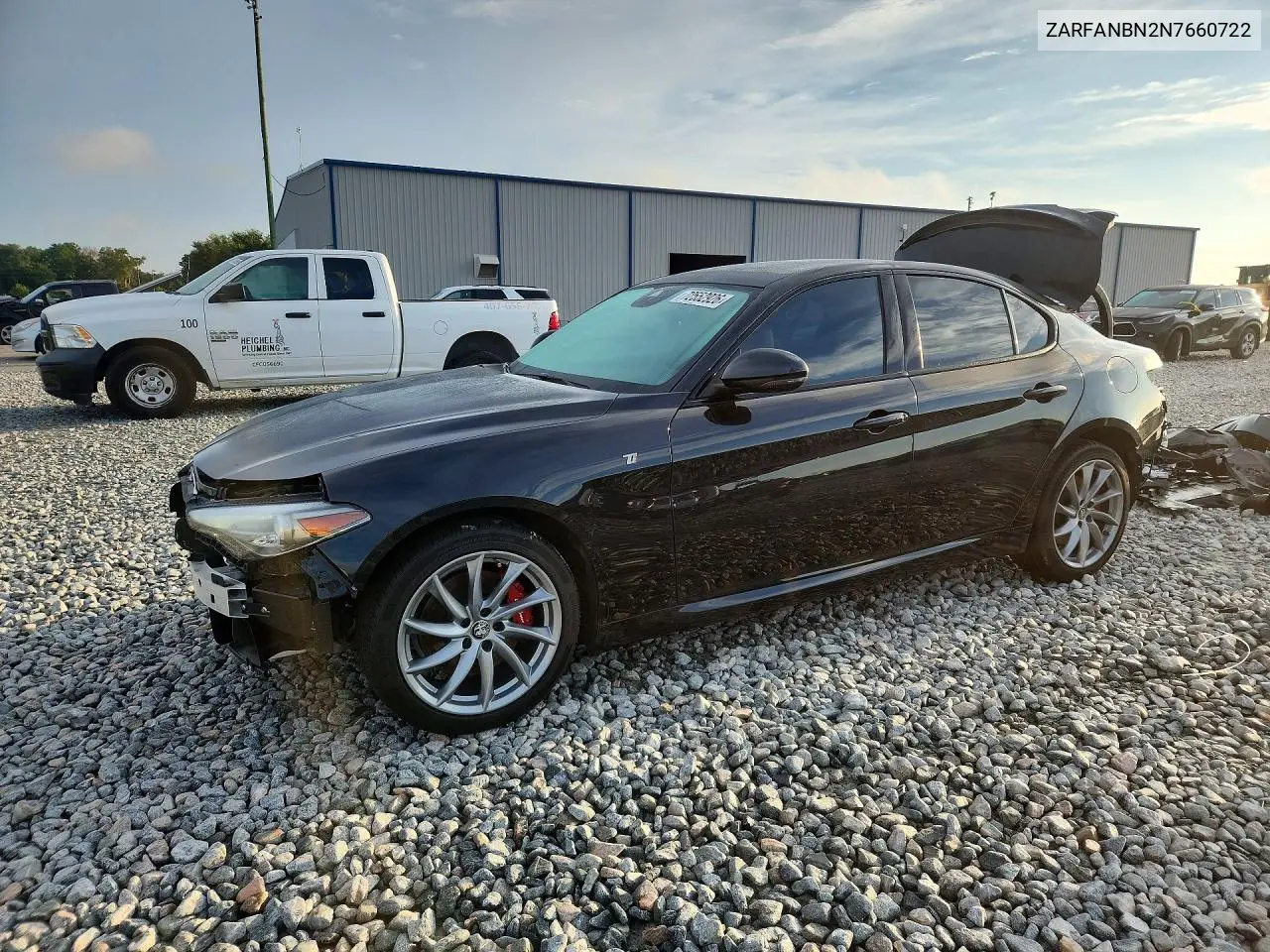 ALFA ROMEO GIULIA 2022, VIN ZARFANBN2N7660722