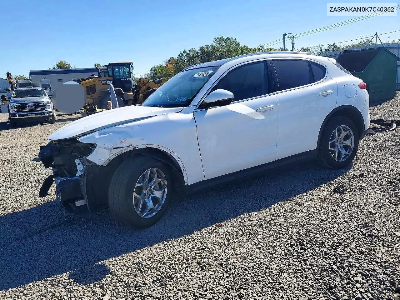 ALFA ROMEO STELVIO 2019, VIN ZASPAKAN0K7C40362