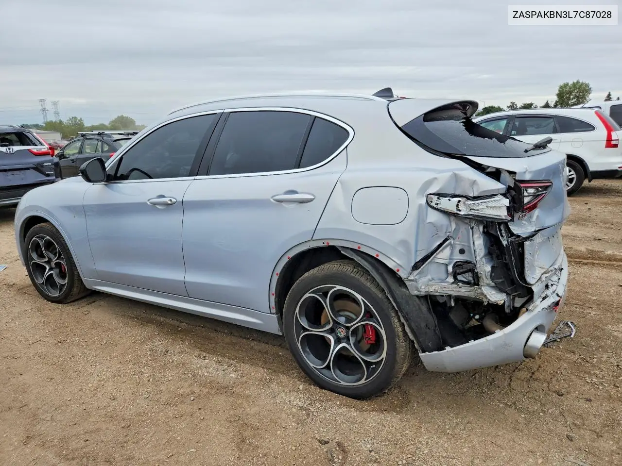 2020 ALFA ROMEO STELVIO VIN ZASPAKBN3L7C87028 — фото 2