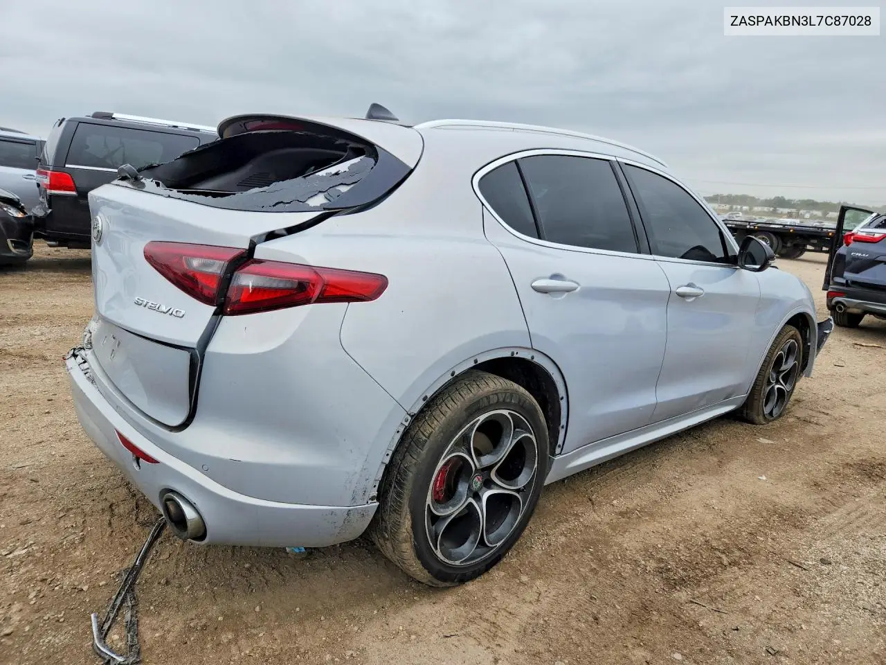 2020 ALFA ROMEO STELVIO VIN ZASPAKBN3L7C87028 — фото 3