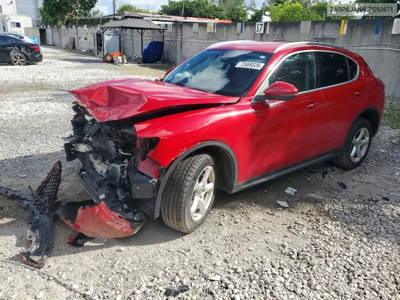 ALFA ROMEO STELVIO 2020, VIN ZASPAJAN4L7C92671