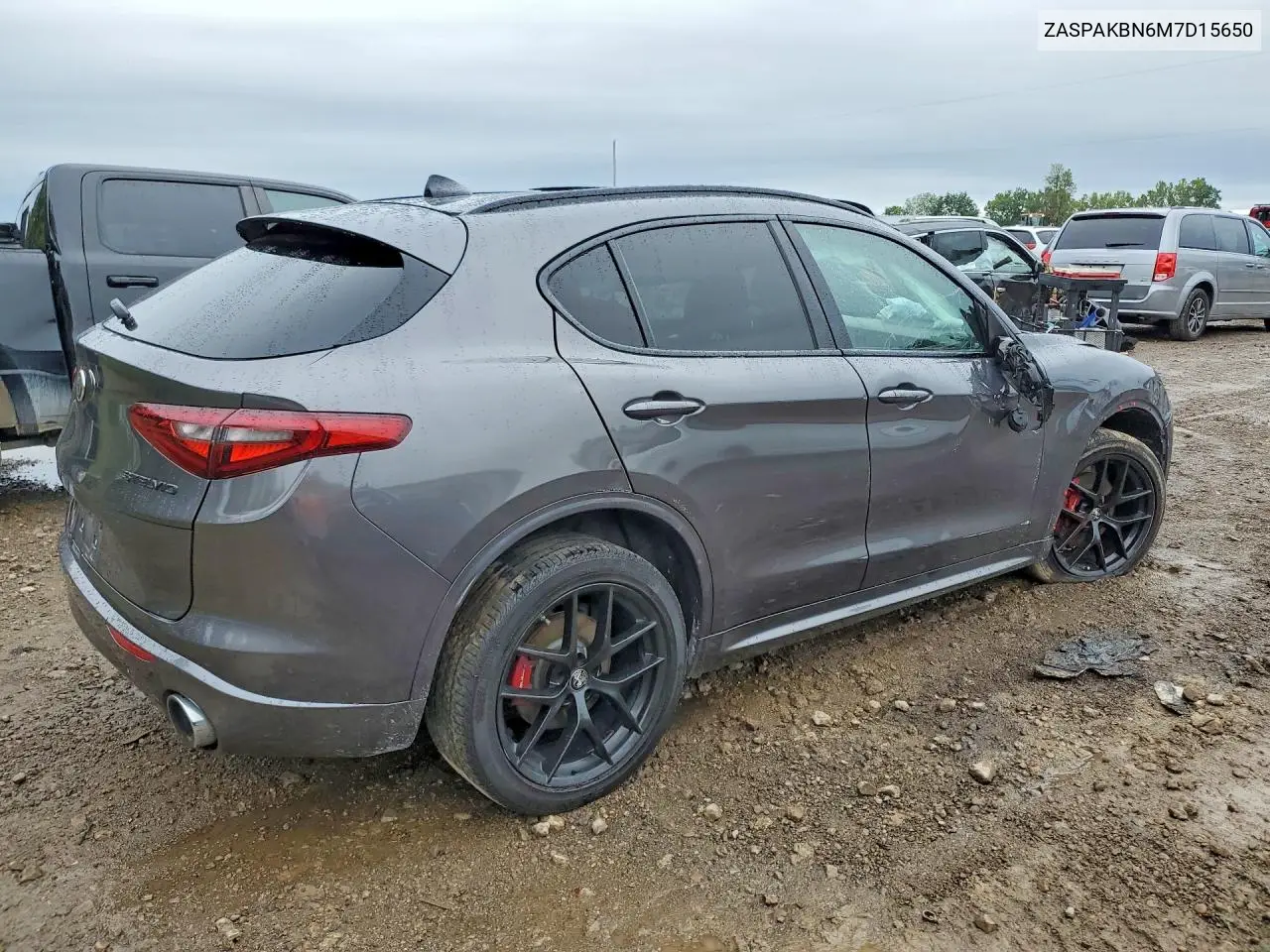 2021 ALFA ROMEO STELVIO VIN ZASPAKBN6M7D15650 — фото 3