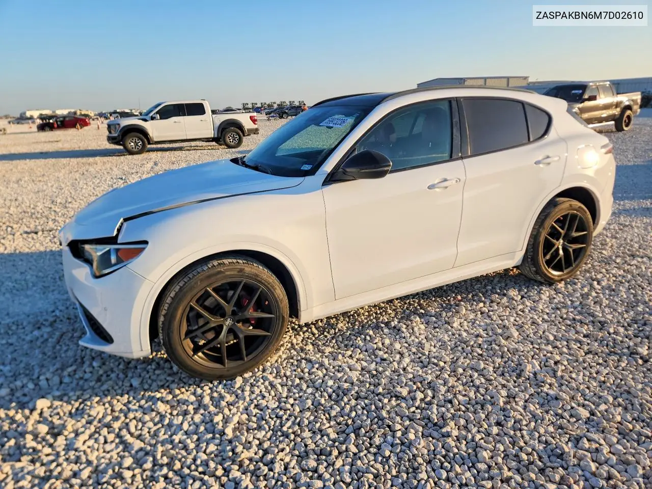 ALFA ROMEO STELVIO 2021, VIN ZASPAKBN6M7D02610