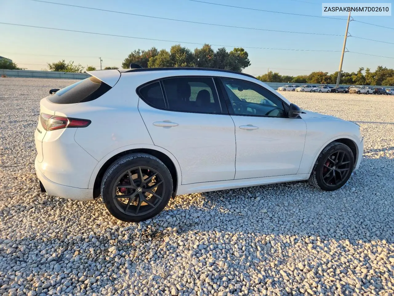 2021 ALFA ROMEO STELVIO VIN ZASPAKBN6M7D02610 — фото 3