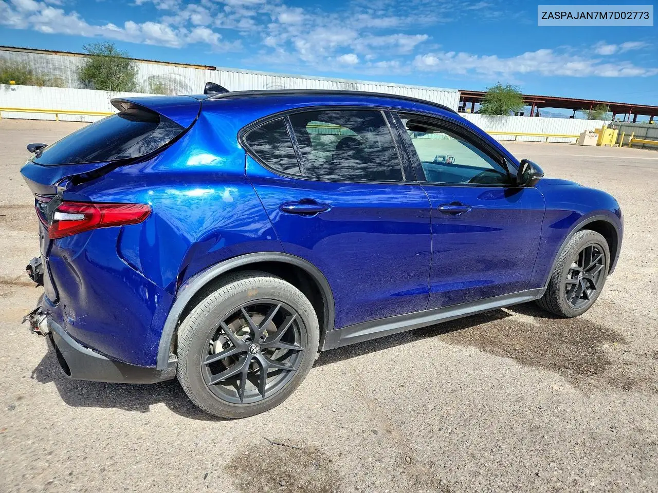 2021 ALFA ROMEO STELVIO VIN ZASPAJAN7M7D02773 — фото 3