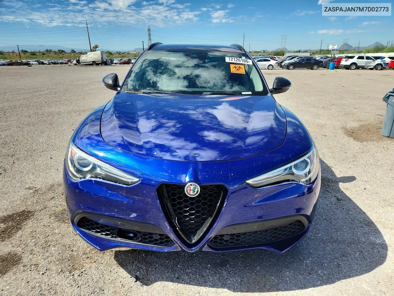 2021 ALFA ROMEO STELVIO VIN ZASPAJAN7M7D02773 — фото 5