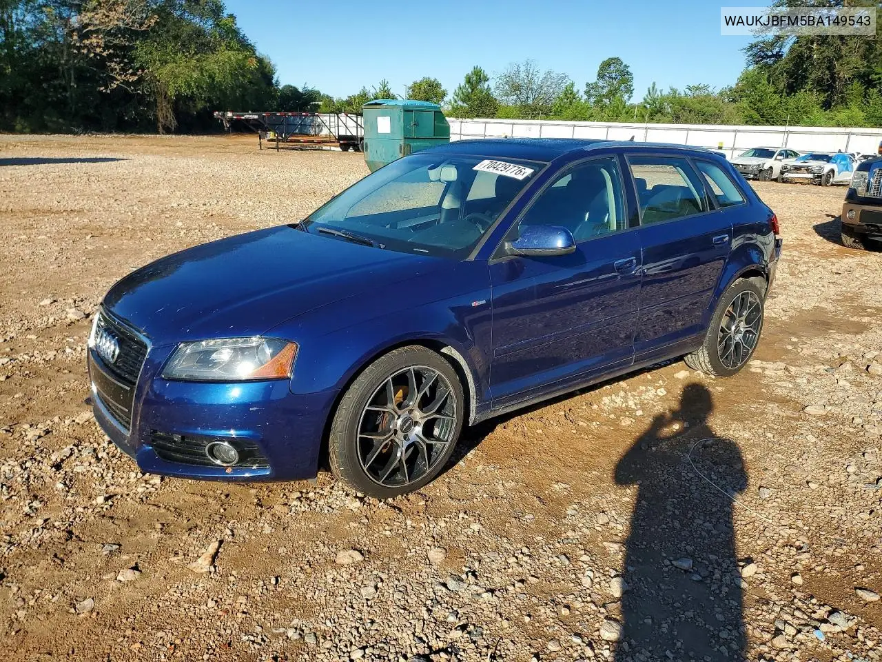AUDI A3 2011, VIN WAUKJBFM5BA149543