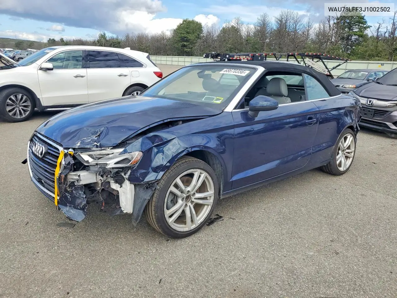 AUDI A3 2018, VIN WAU78LFF3J1002502