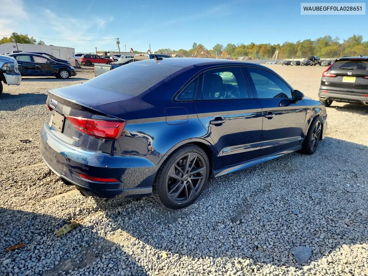 2020 AUDI A3 VIN WAUBEGFF0LA028651 — фото 3