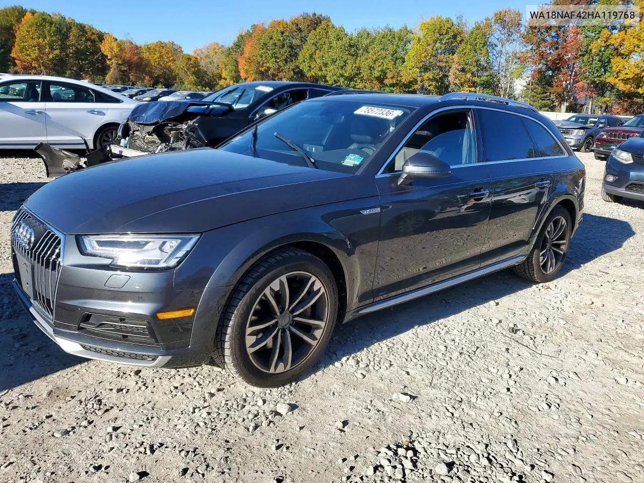 AUDI A4 ALLROAD 2017, VIN WA18NAF42HA119768