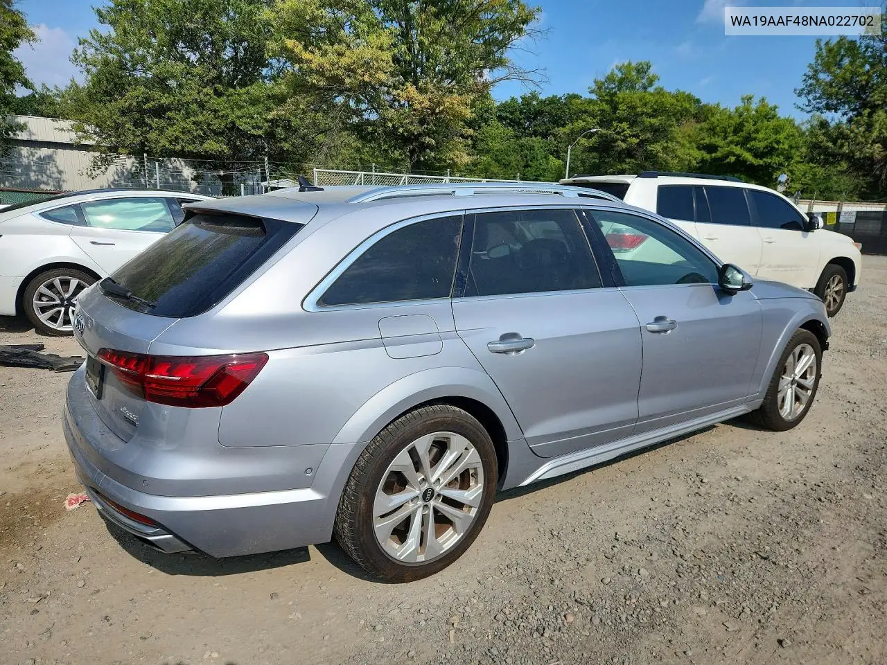 2022 AUDI A4 ALLROAD VIN WA19AAF48NA022702 — фото 3