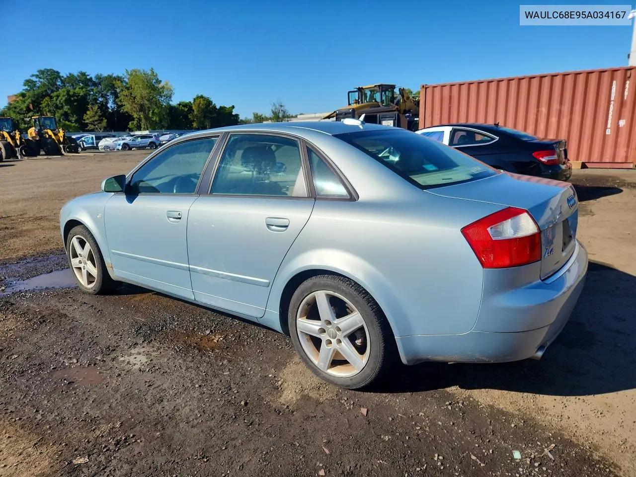 2005 AUDI A4 VIN WAULC68E95A034167 — фото 2