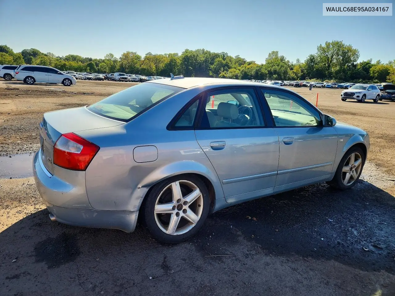 2005 AUDI A4 VIN WAULC68E95A034167 — фото 3