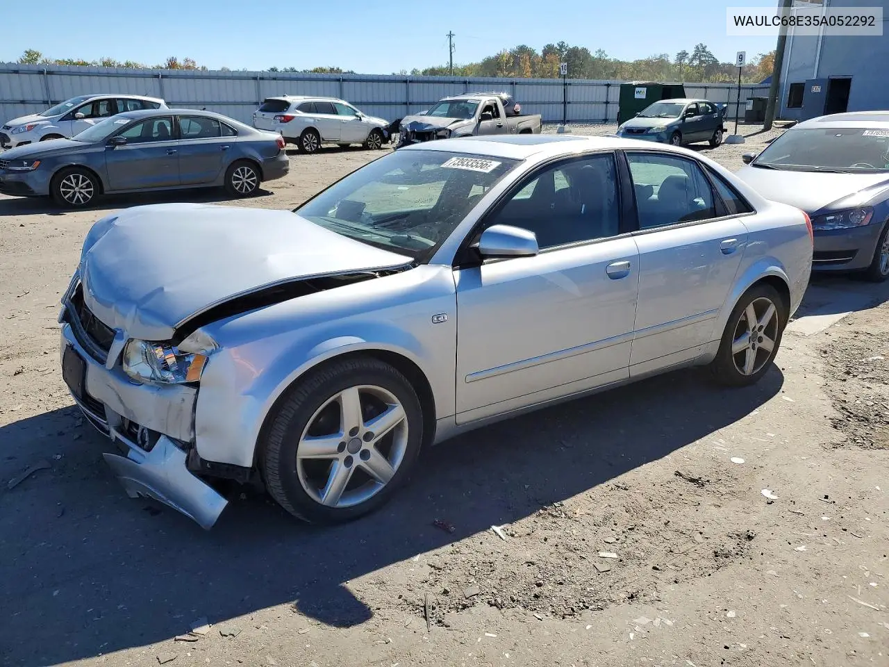 AUDI A4 2005, VIN WAULC68E35A052292