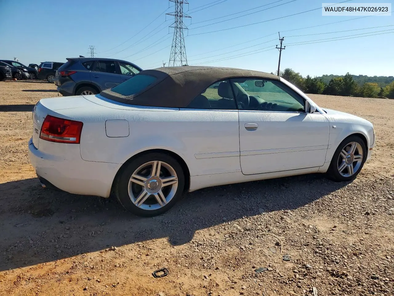 2007 AUDI A4 VIN WAUDF48H47K026923 — фото 3