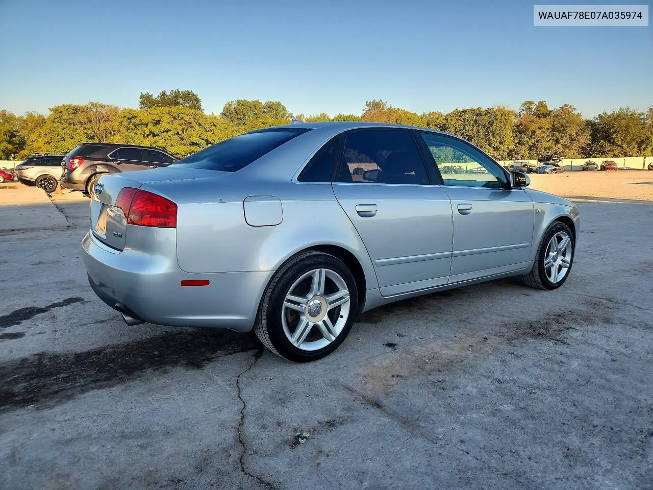 2007 AUDI A4 VIN WAUAF78E07A035974 — фото 3