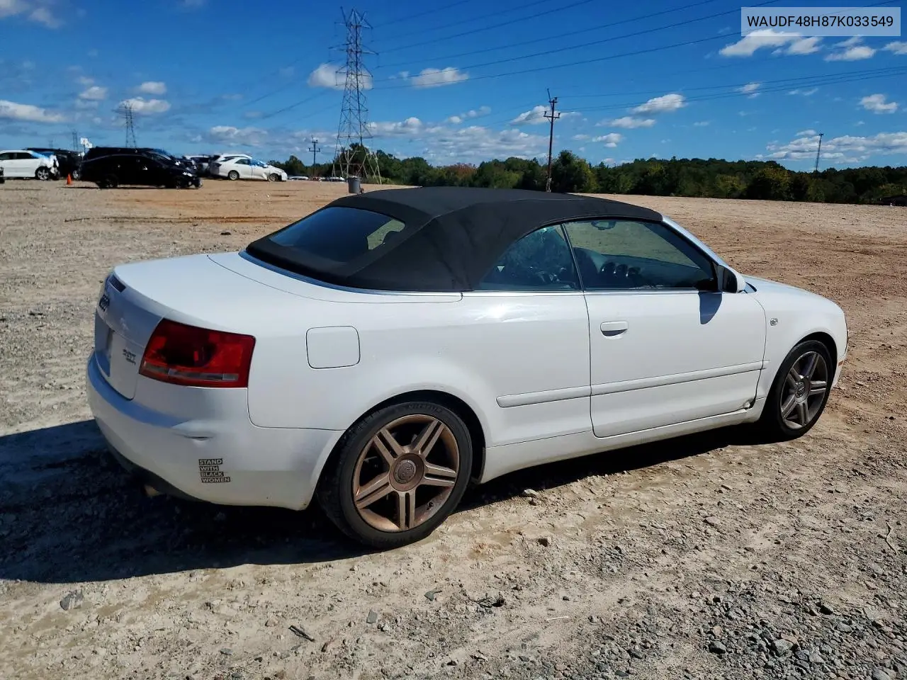 2007 AUDI A4 VIN WAUDF48H87K033549 — фото 3