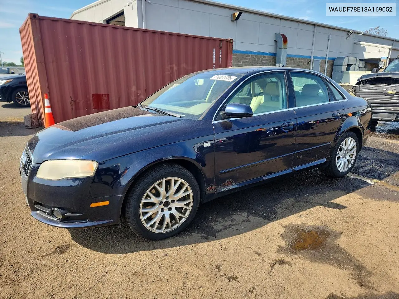 AUDI A4 2008, VIN WAUDF78E18A169052