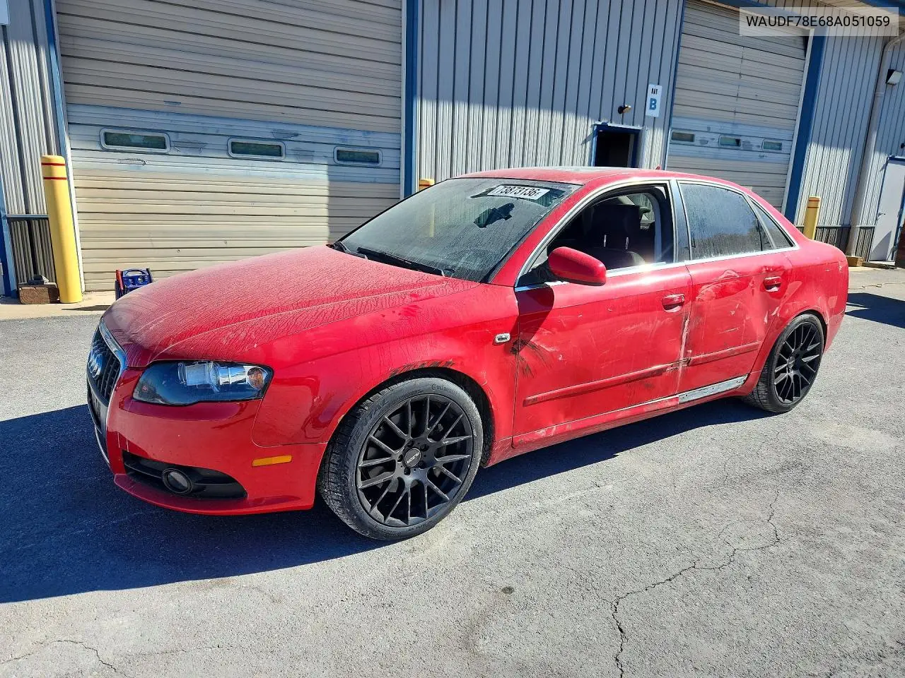 AUDI A4 2008, VIN WAUDF78E68A051059
