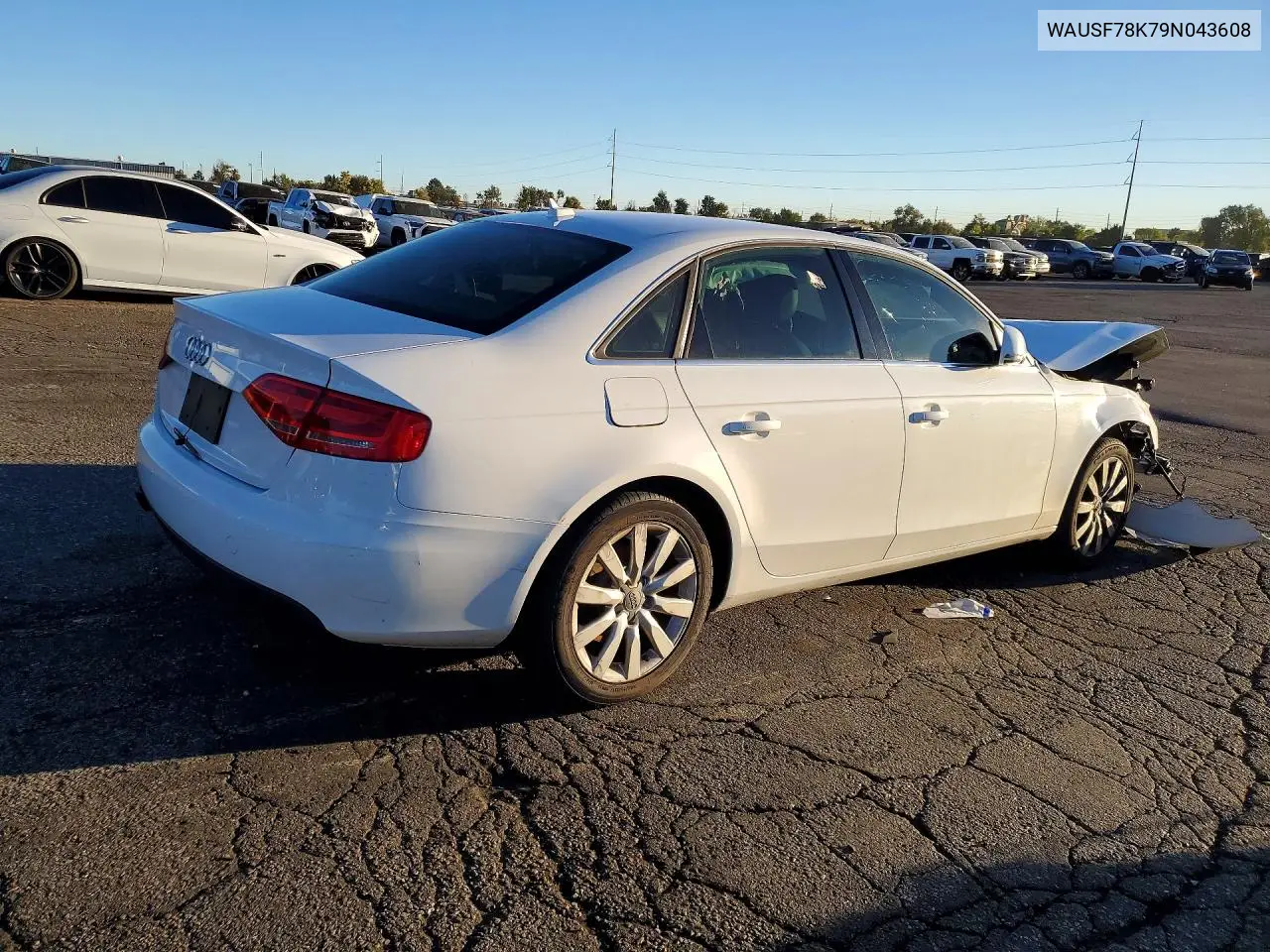 2009 AUDI A4 VIN WAUSF78K79N043608 — фото 3
