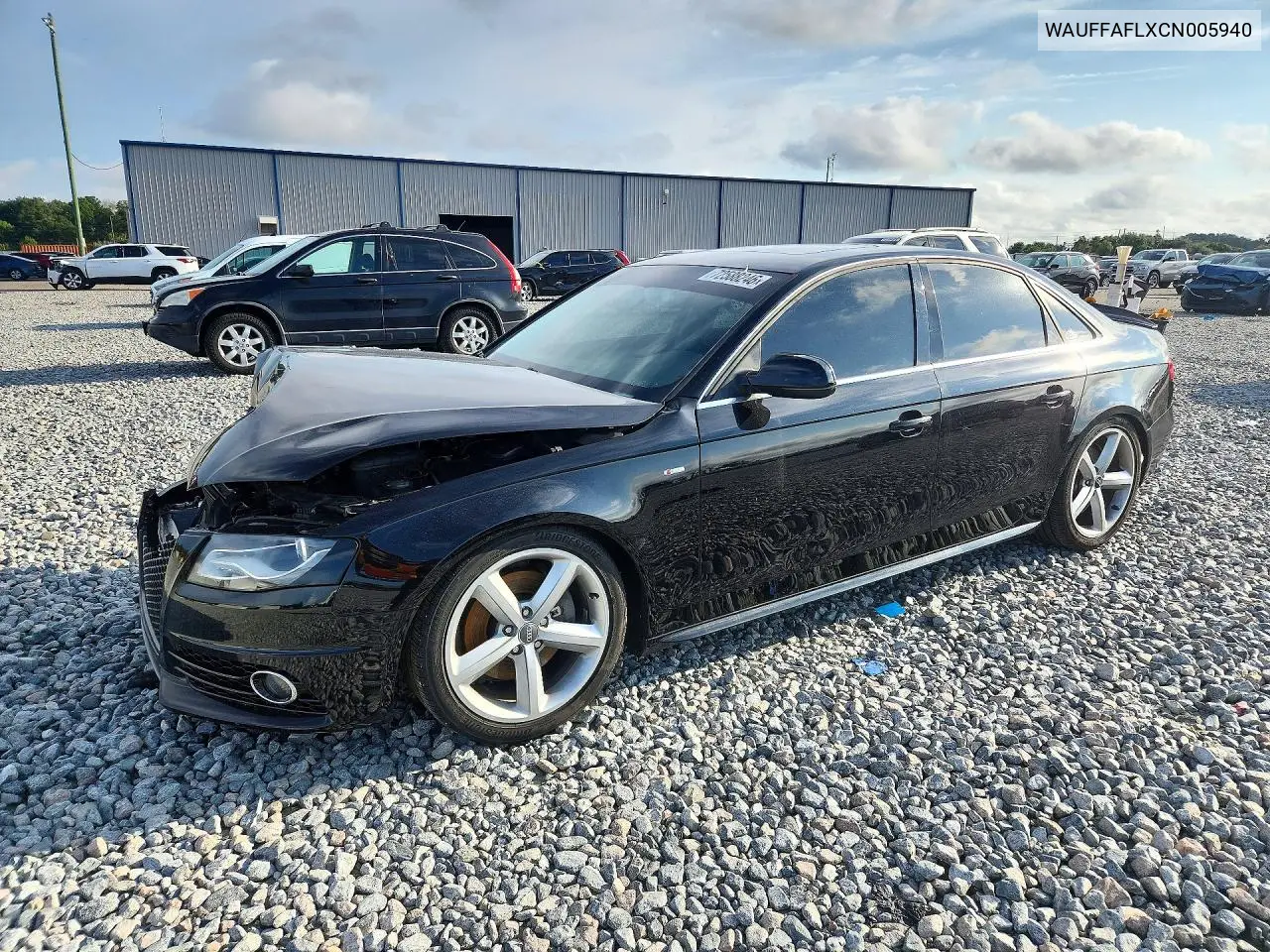 AUDI A4 2012, VIN WAUFFAFLXCN005940