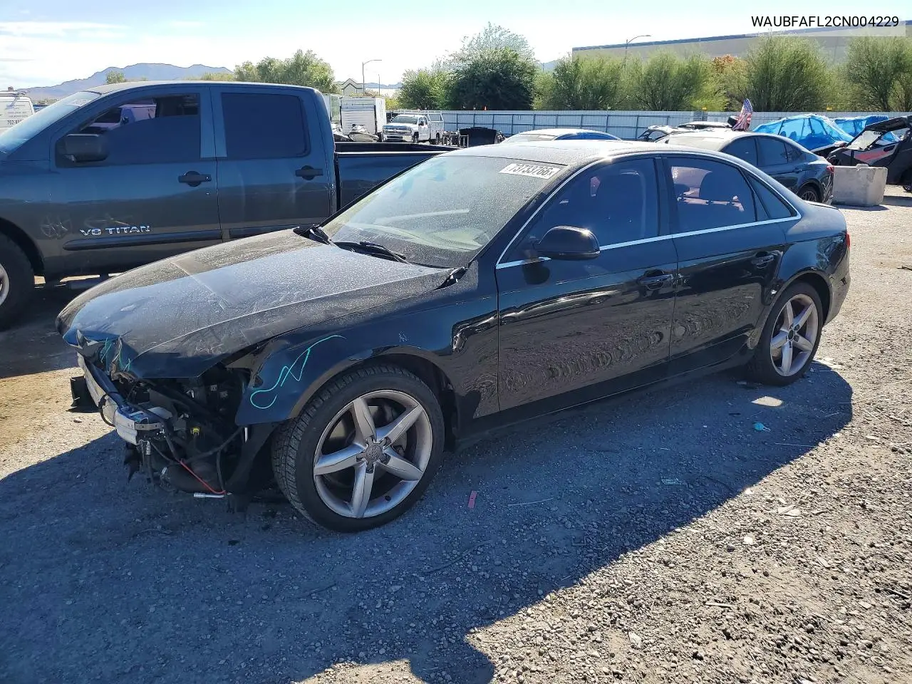 AUDI A4 2012, VIN WAUBFAFL2CN004229