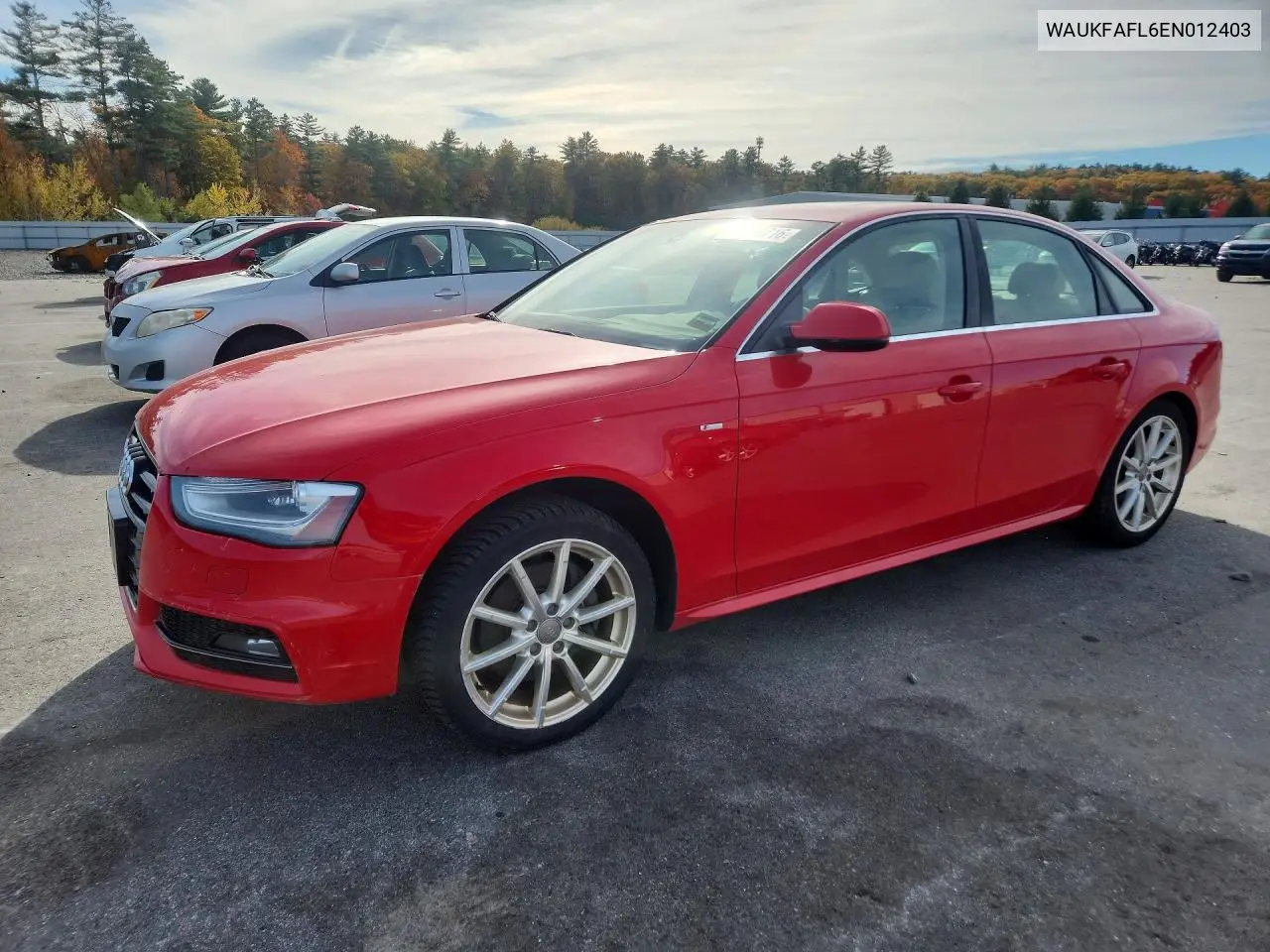 AUDI A4 2014, VIN WAUKFAFL6EN012403
