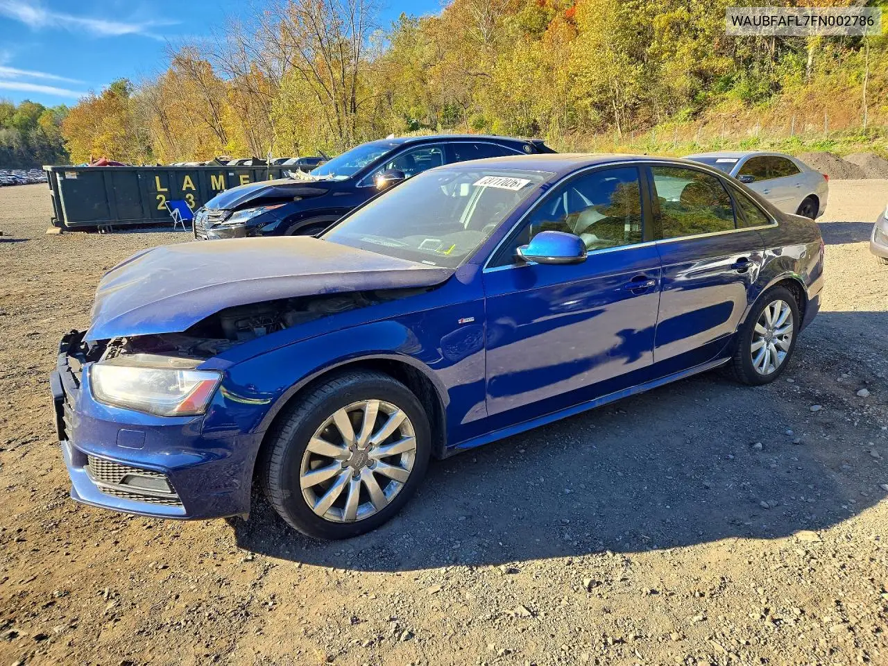 AUDI A4 2015, VIN WAUBFAFL7FN002786