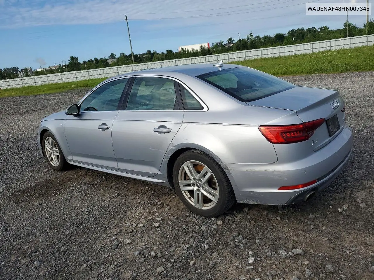 2017 AUDI A4 VIN WAUENAF48HN007345 — фото 2