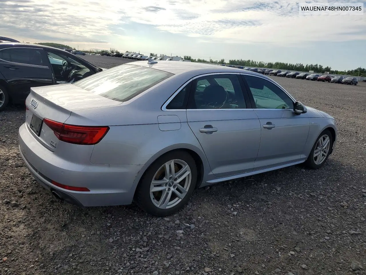 2017 AUDI A4 VIN WAUENAF48HN007345 — фото 3