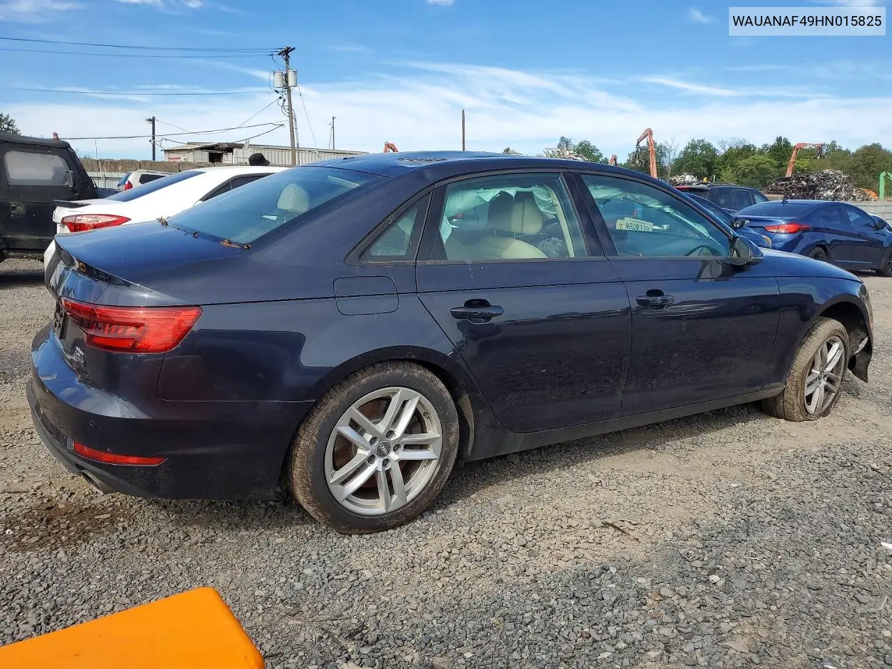 2017 AUDI A4 VIN WAUANAF49HN015825 — фото 3