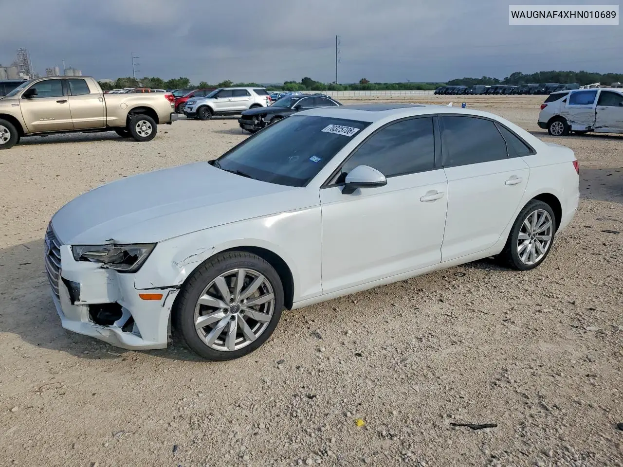 AUDI A4 2017, VIN WAUGNAF4XHN010689