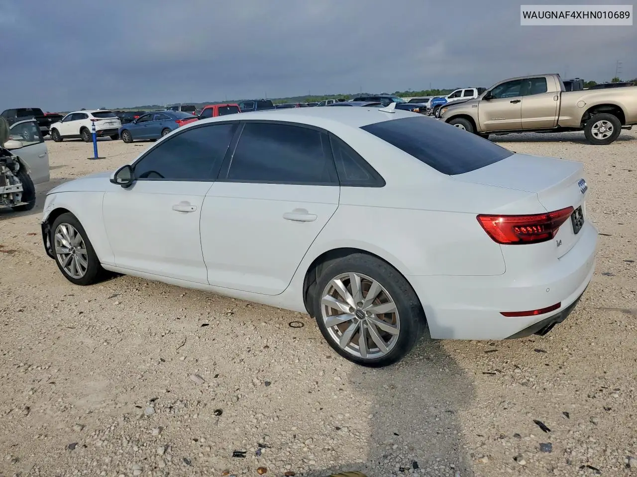 2017 AUDI A4 VIN WAUGNAF4XHN010689 — фото 2