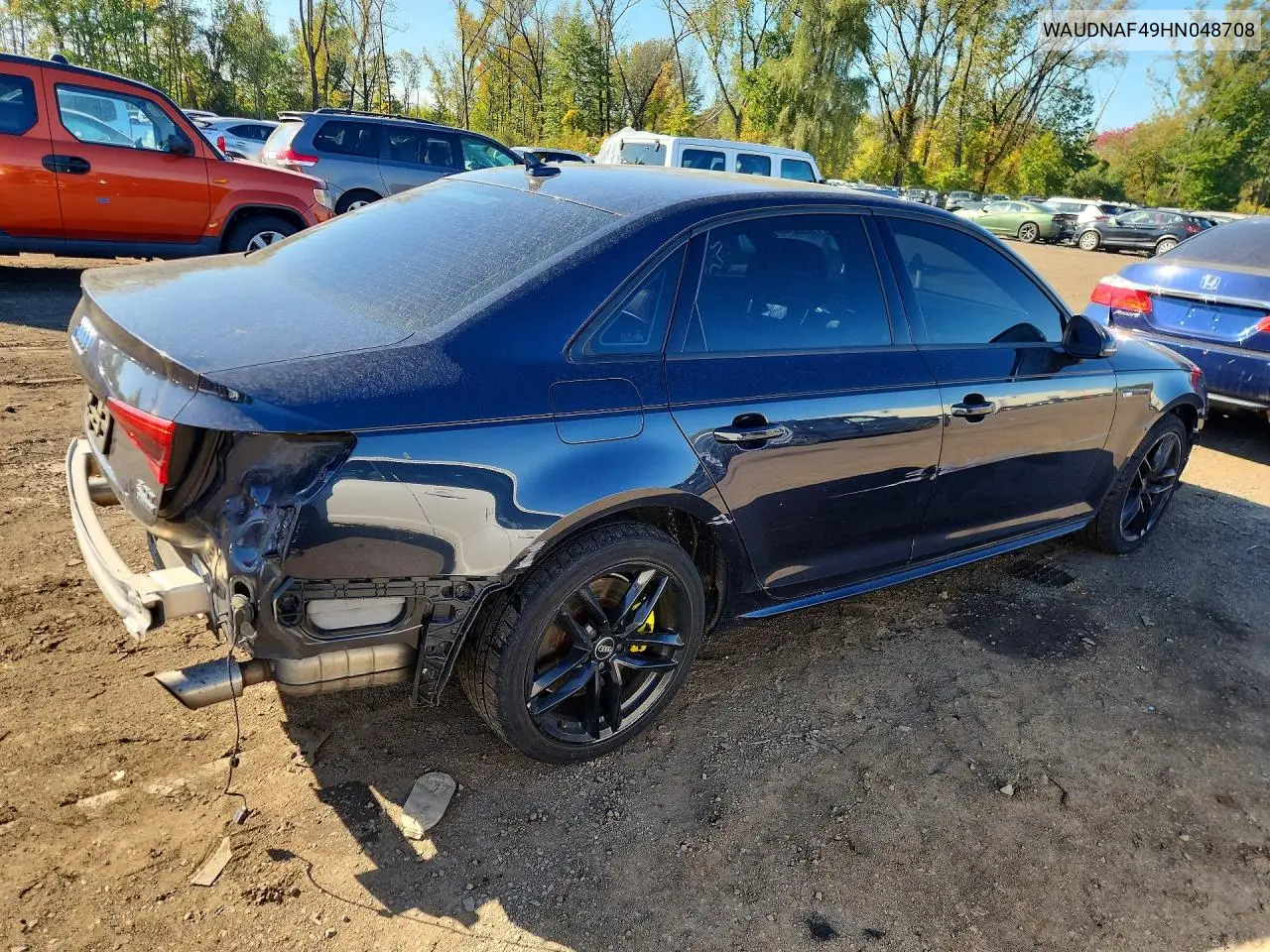 2017 AUDI A4 VIN WAUDNAF49HN048708 — фото 3