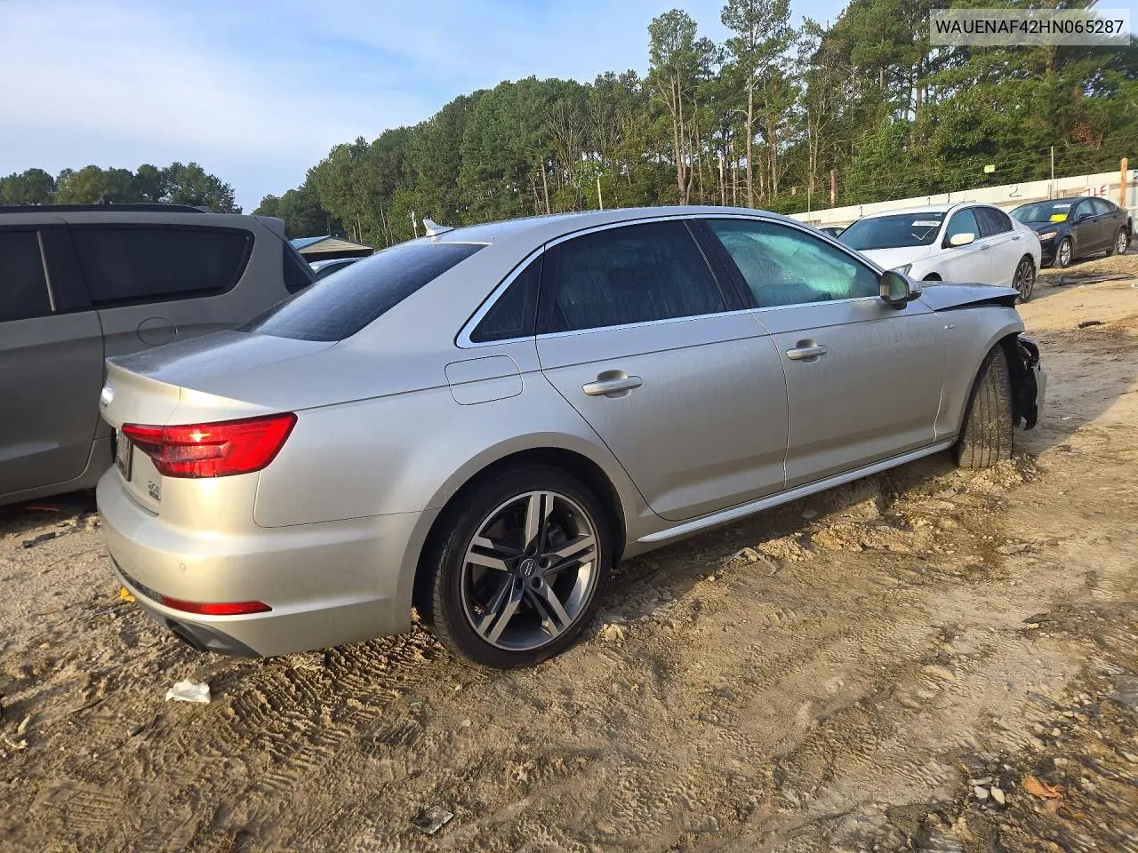 2017 AUDI A4 VIN WAUENAF42HN065287 — фото 3