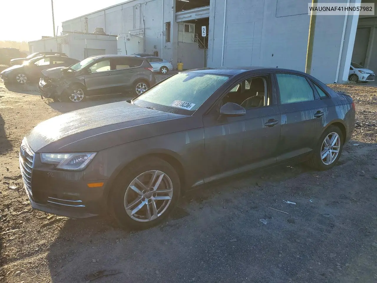 AUDI A4 2017, VIN WAUGNAF41HN057982