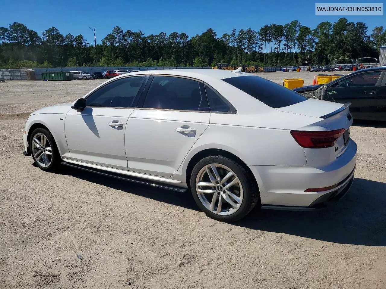 2017 AUDI A4 VIN WAUDNAF43HN053810 — фото 2