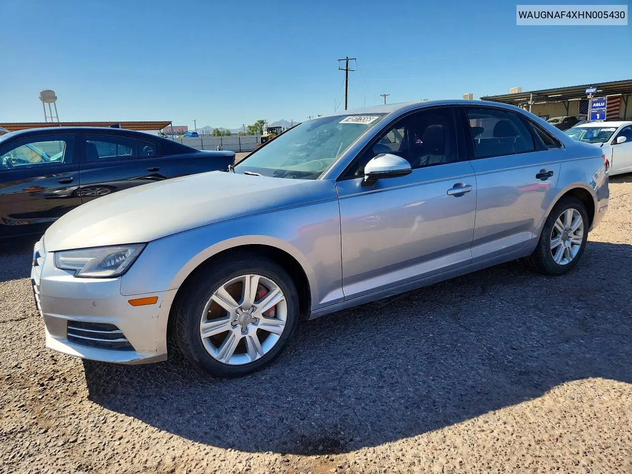 AUDI A4 2017, VIN WAUGNAF4XHN005430