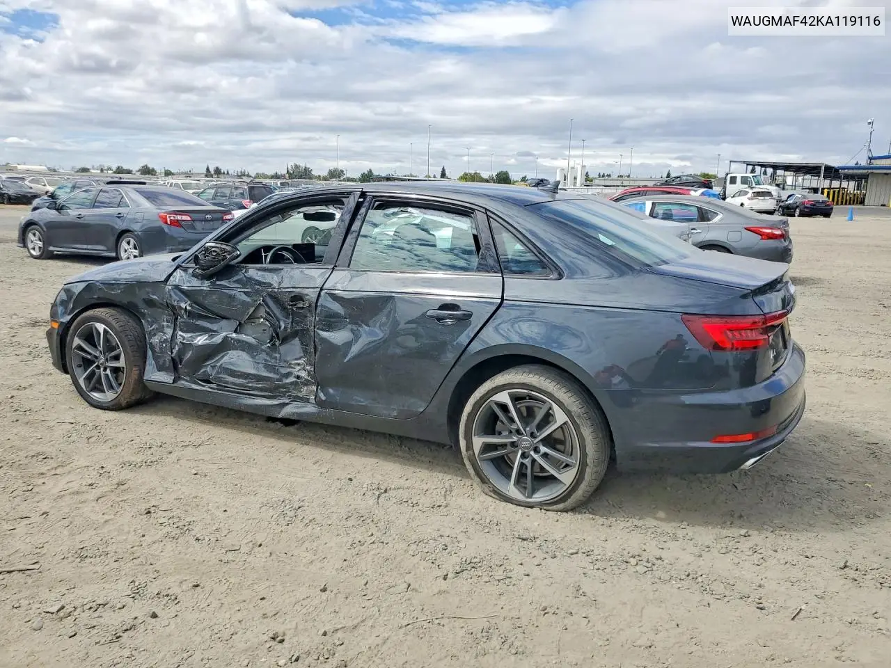 2019 AUDI A4 VIN WAUGMAF42KA119116 — фото 2