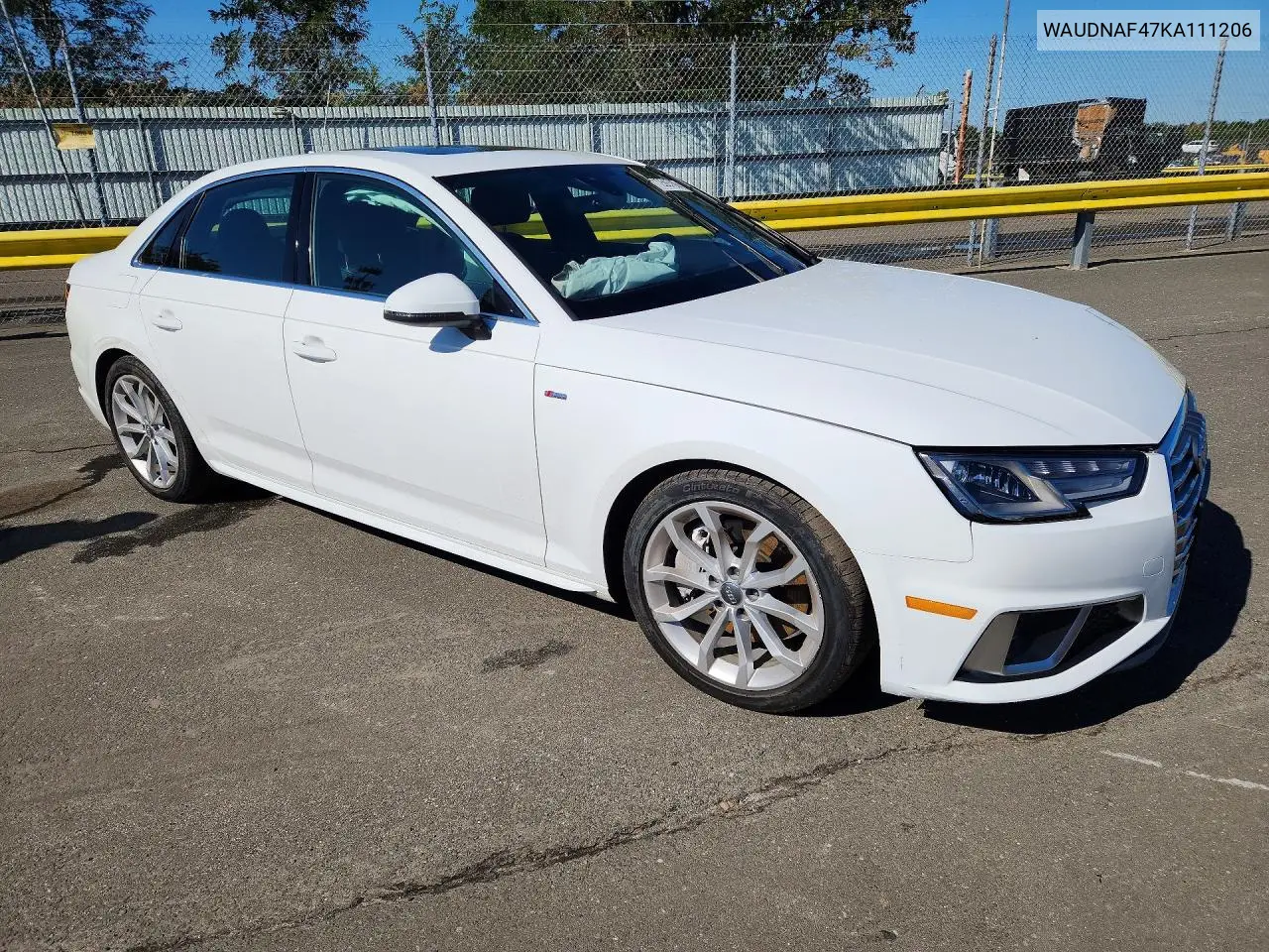 2019 AUDI A4 VIN WAUDNAF47KA111206 — фото 4