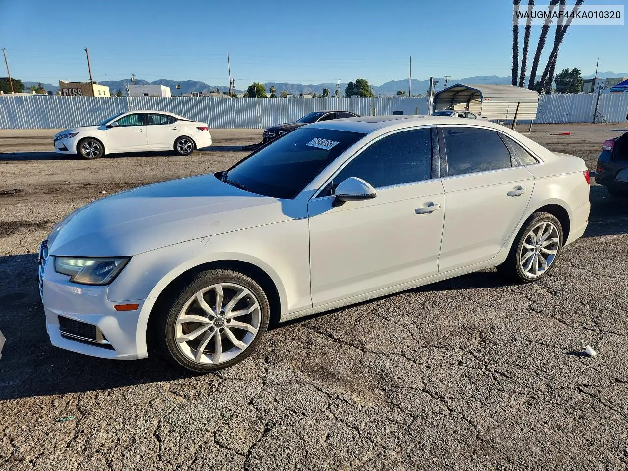 AUDI A4 2019, VIN WAUGMAF44KA010320