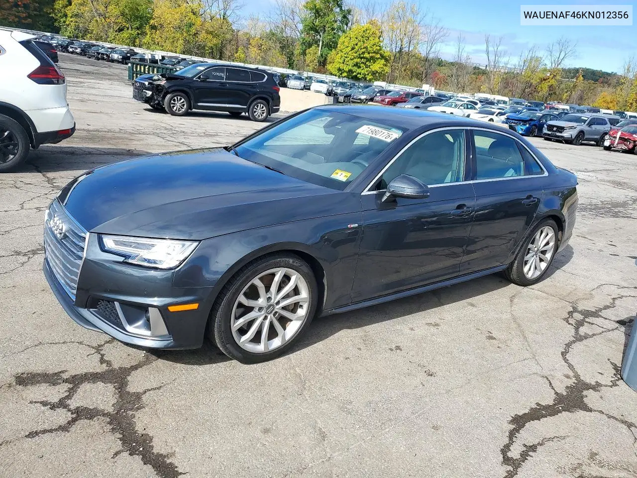 AUDI A4 2019, VIN WAUENAF46KN012356