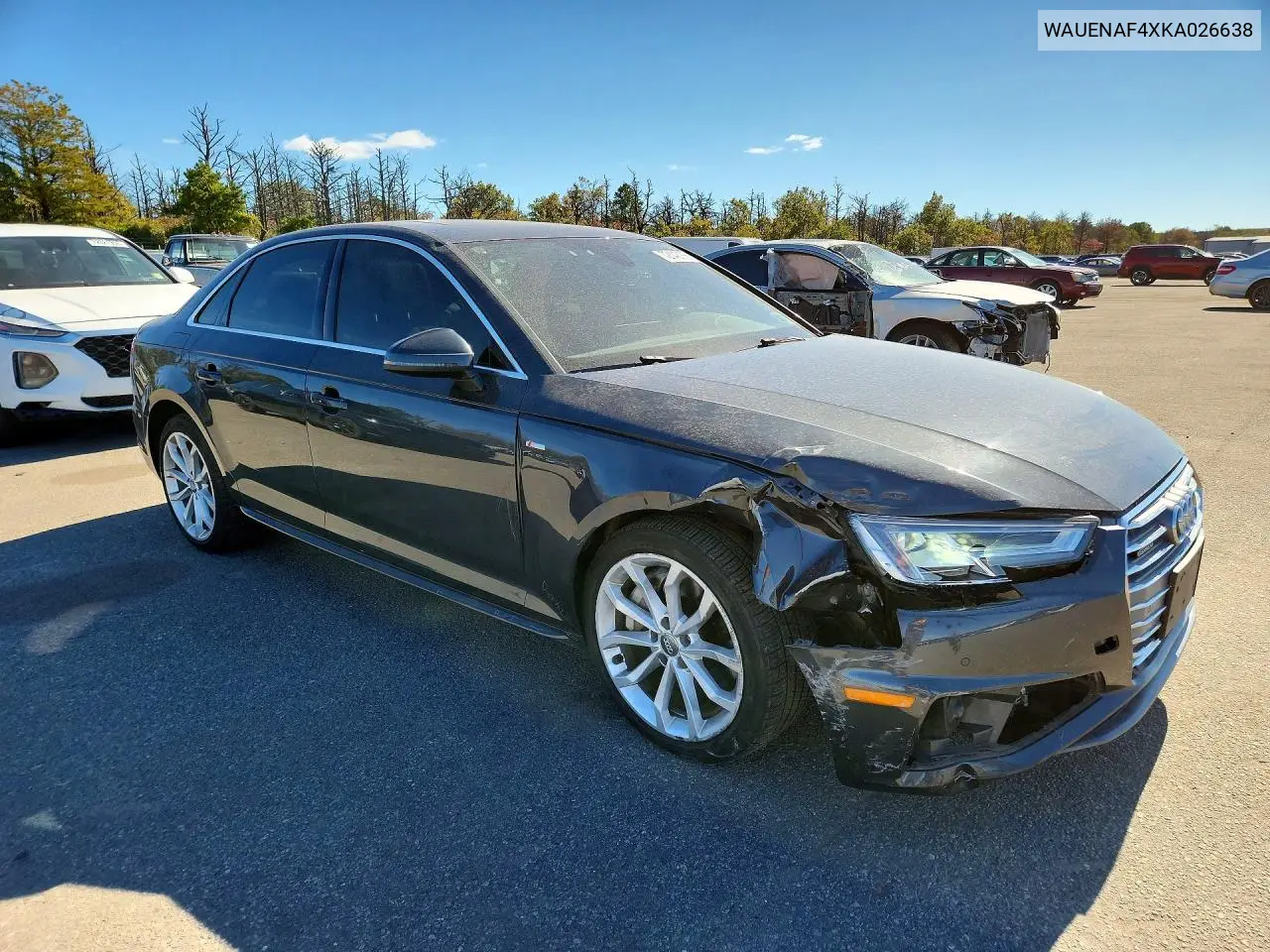 2019 AUDI A4 VIN WAUENAF4XKA026638 — фото 4