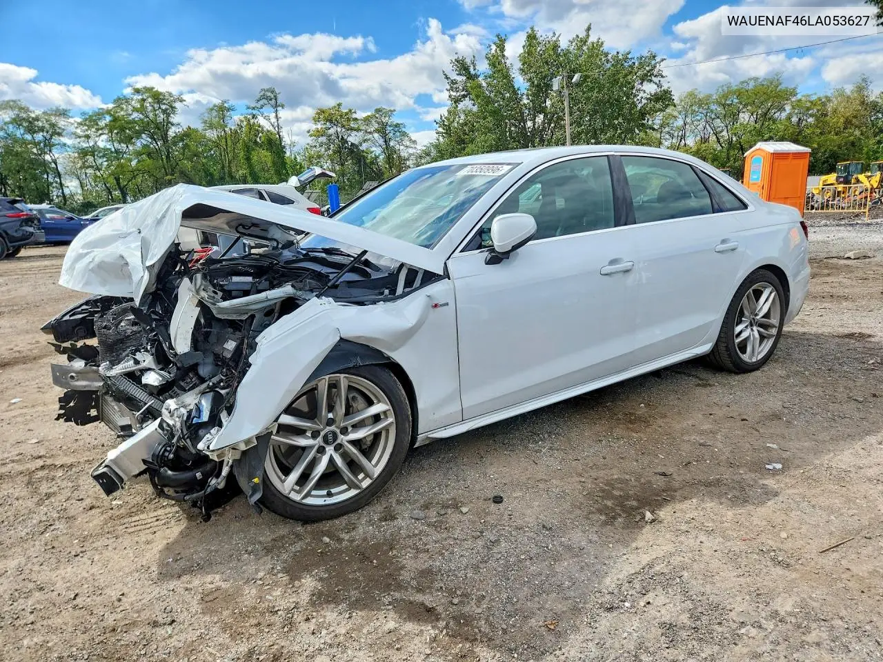 AUDI A4 2020, VIN WAUENAF46LA053627