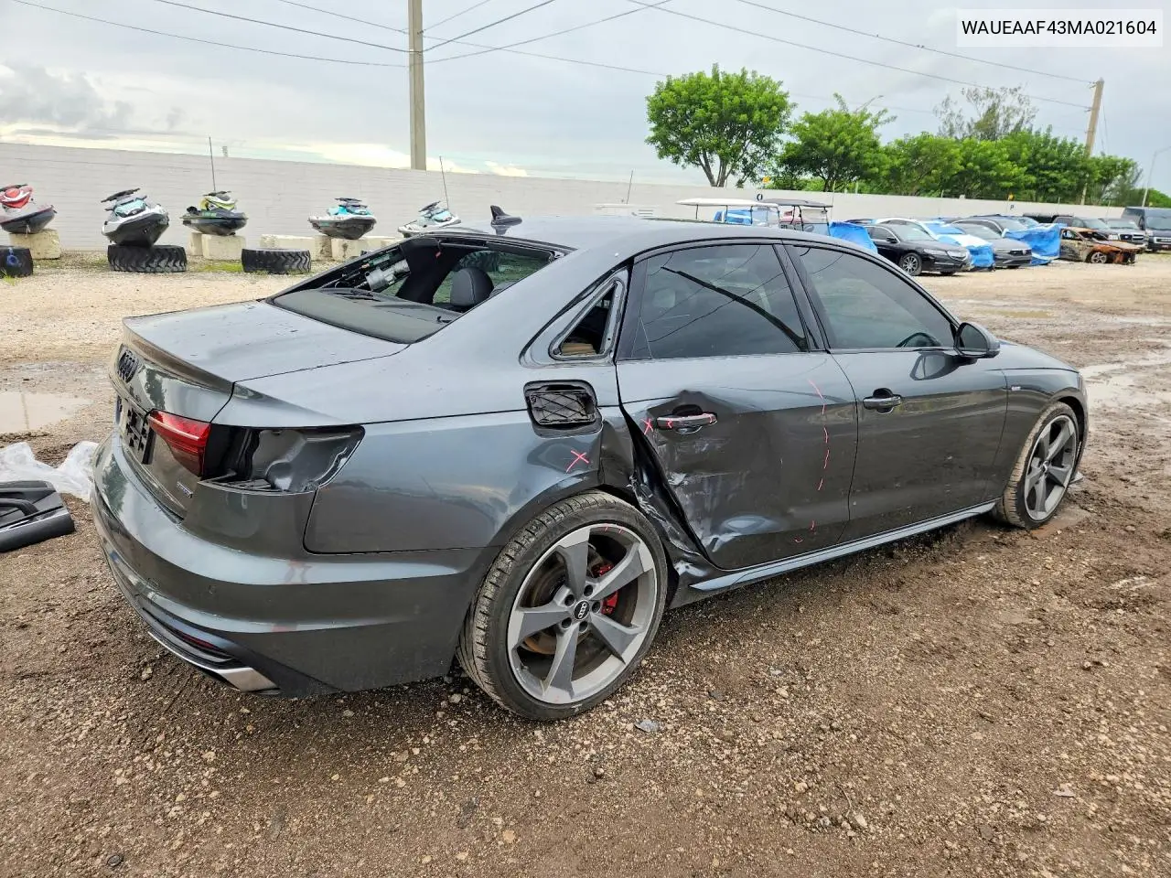 2021 AUDI A4 VIN WAUEAAF43MA021604 — фото 3