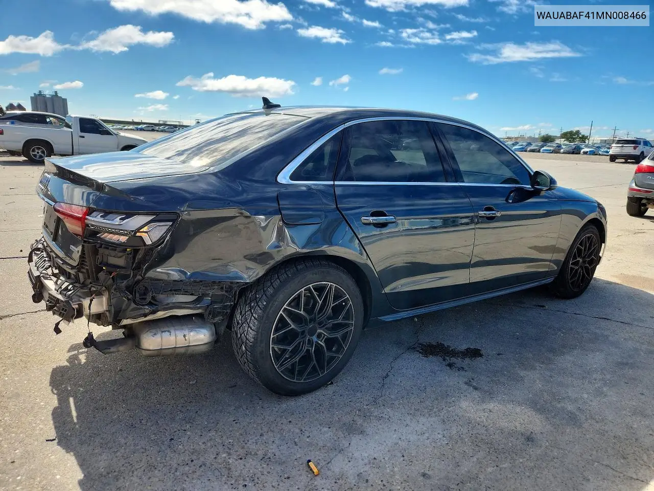 2021 AUDI A4 VIN WAUABAF41MN008466 — фото 3