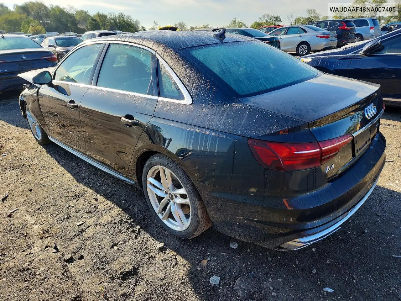 2022 AUDI A4 VIN WAUDAAF48NA007405 — фото 2