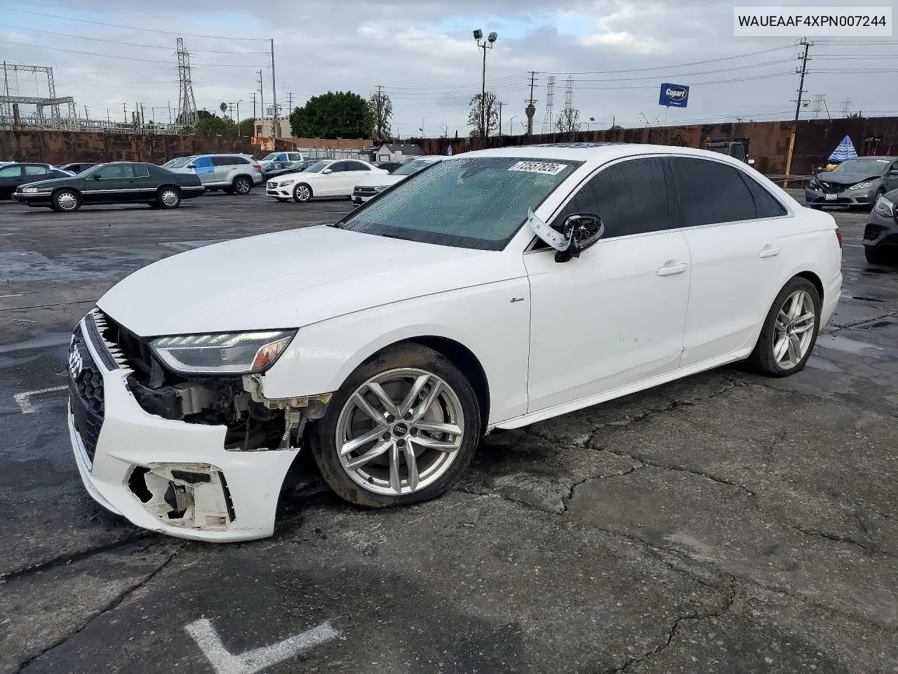 AUDI A4 2023, VIN WAUEAAF4XPN007244